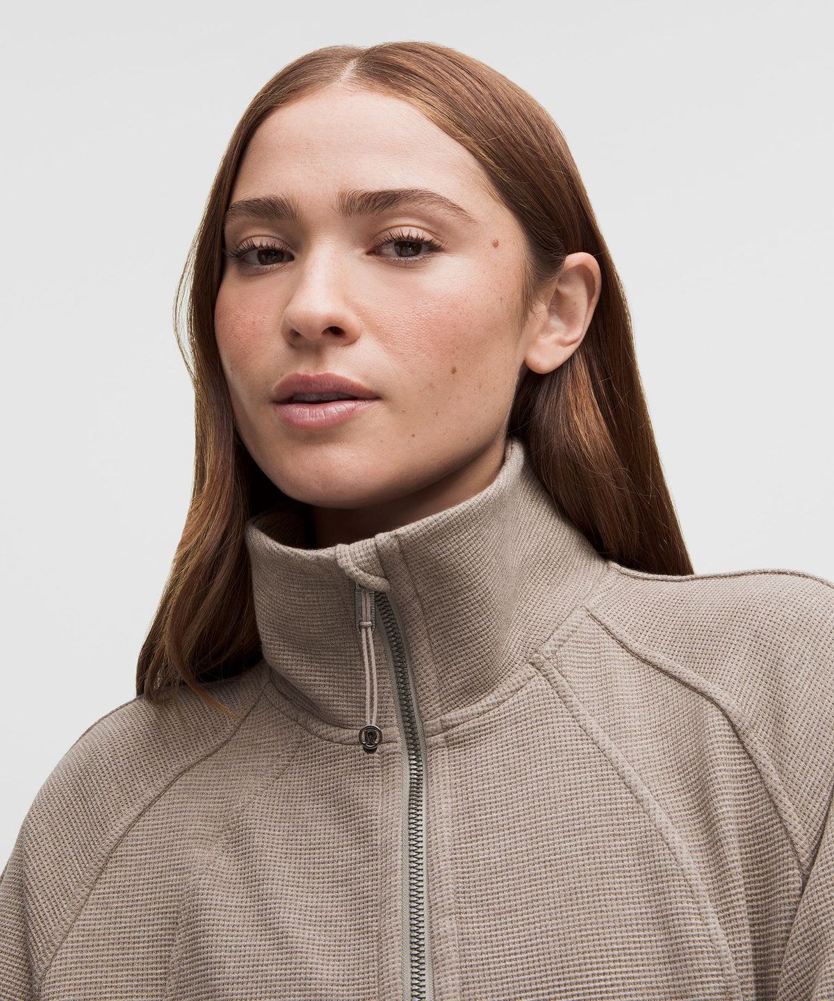 Scuba Cropped Funnel-Neck Half ZipWaffle