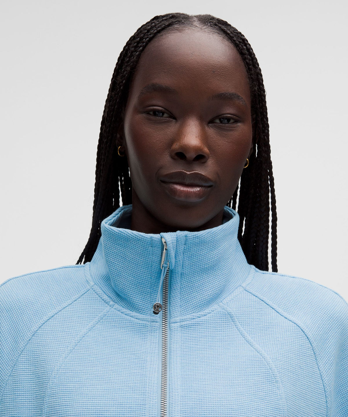 Scuba Cropped Funnel-Neck Half ZipWaffle