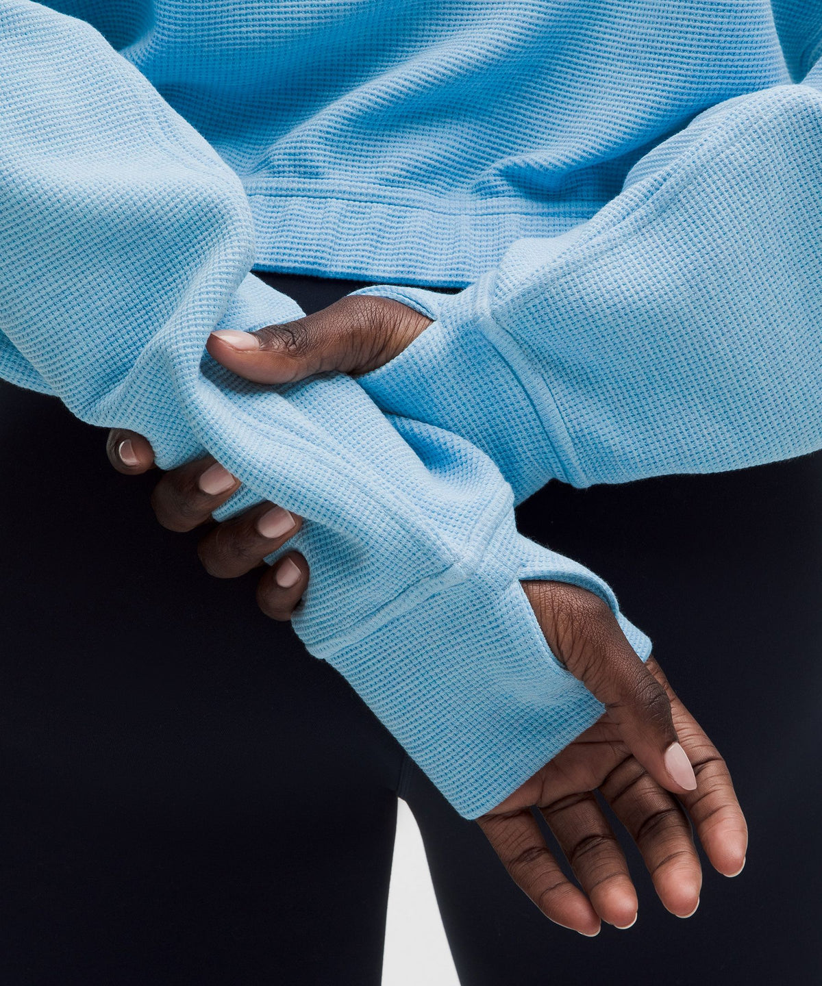 Scuba Cropped Funnel-Neck Half ZipWaffle