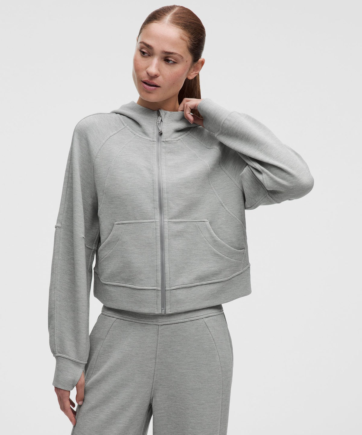 Scuba Oversized Full-Zip HoodieWaffle