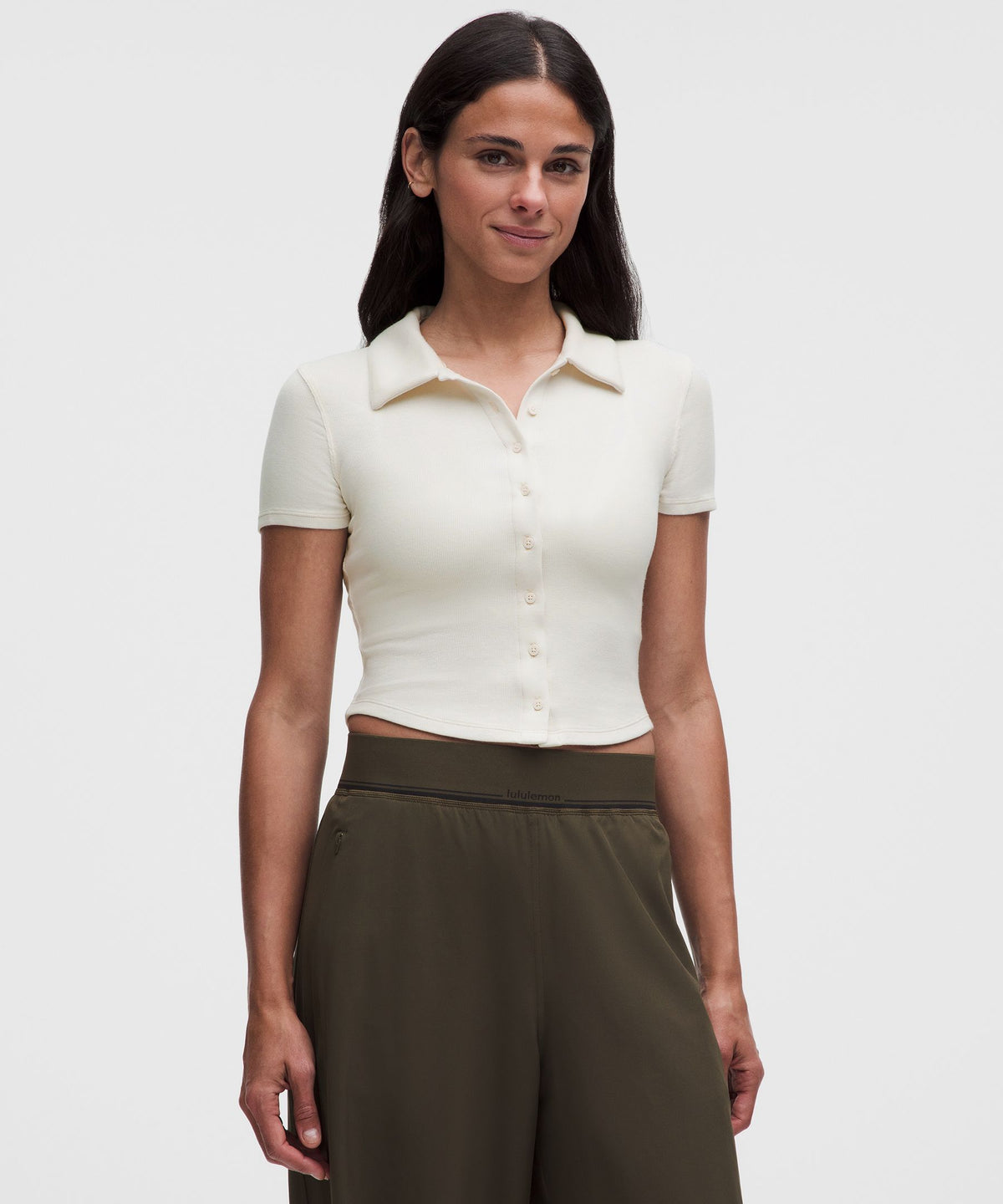 Button-Up Collared Short-Sleeve Shirt