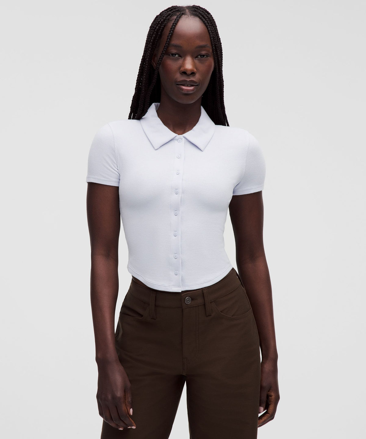 Button-Up Collared Short-Sleeve Shirt