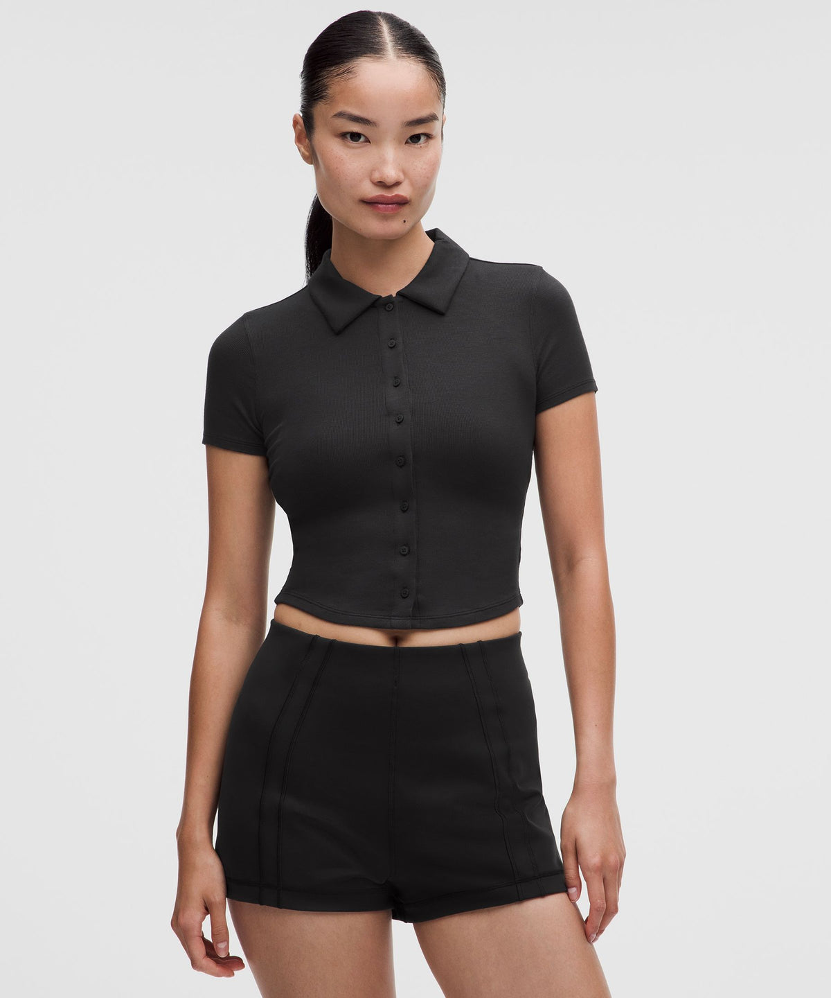 Button-Up Collared Short-Sleeve Shirt