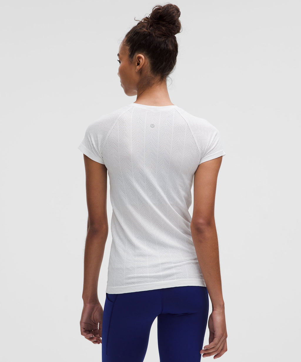 Swiftly Pointelle Short-Sleeve ShirtHip Length