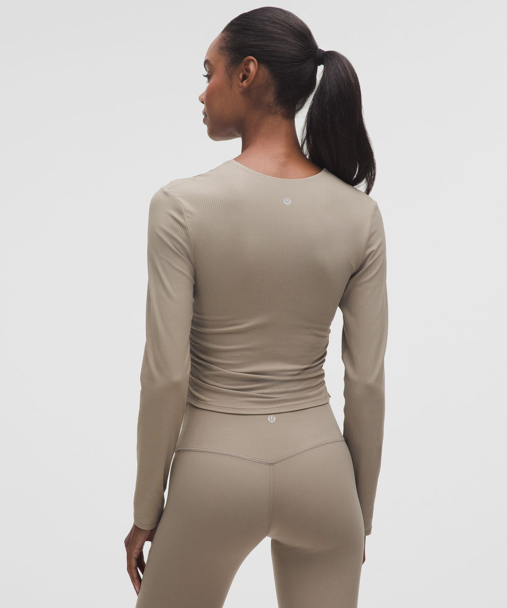 All It Takes Ribbed Nulu V-Neck Long-Sleeve ShirtB-D Cups