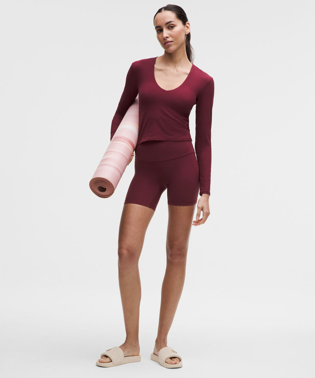 All It Takes Ribbed Nulu V-Neck Long-Sleeve ShirtB-D Cups