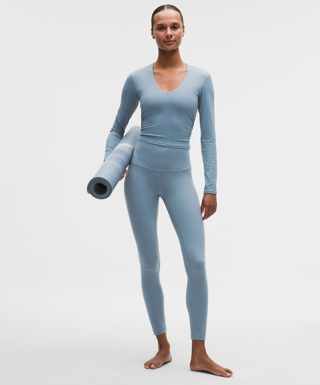 All It Takes Ribbed Nulu V-Neck Long-Sleeve ShirtB-D Cups