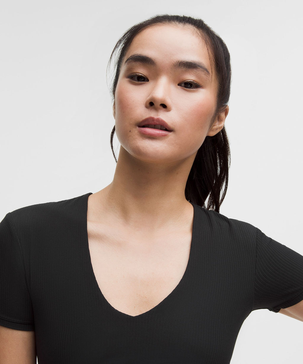 All It Takes Ribbed Nulu V-Neck T-ShirtB–D Cups