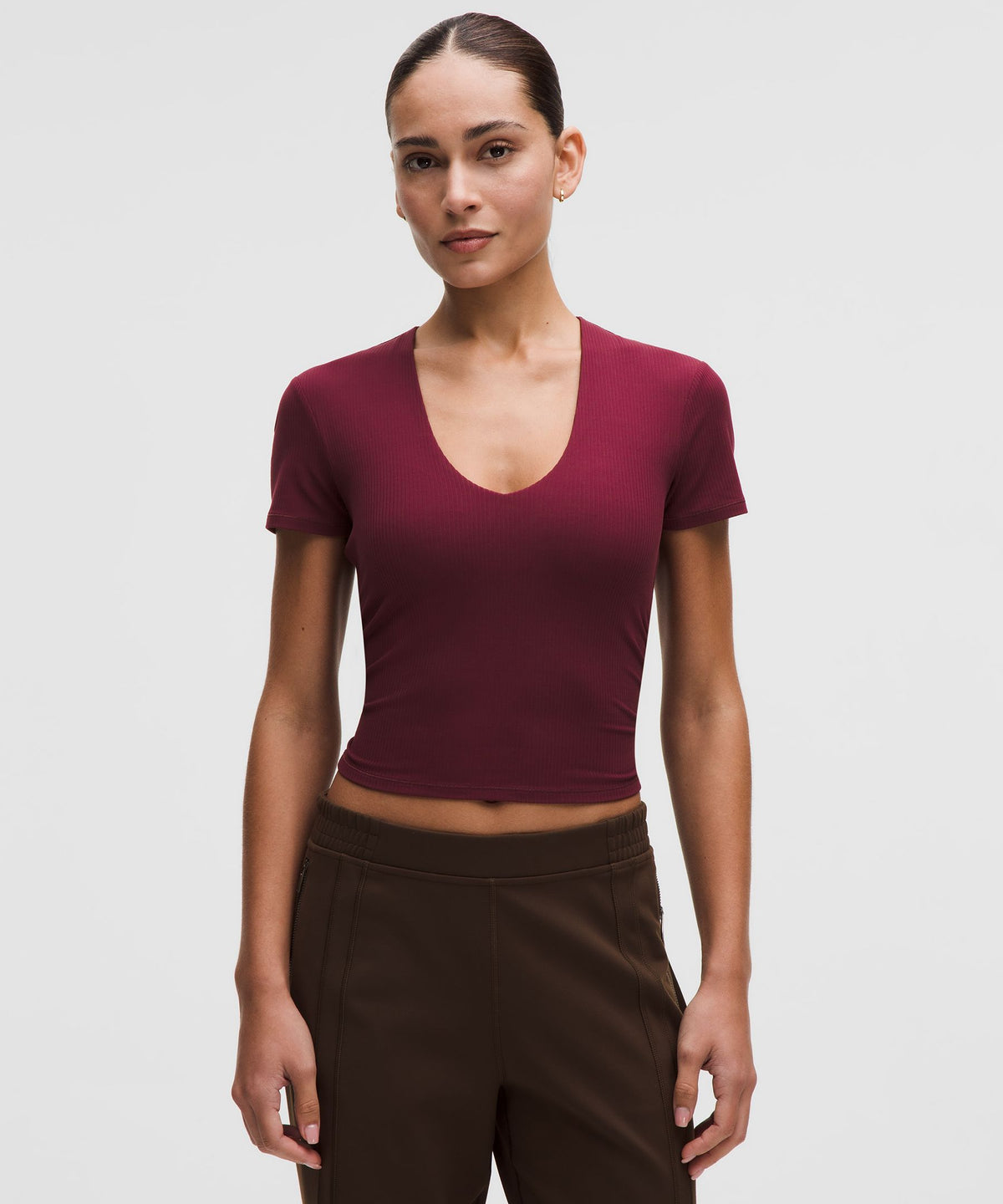 All It Takes Ribbed Nulu V-Neck T-ShirtB–D Cups