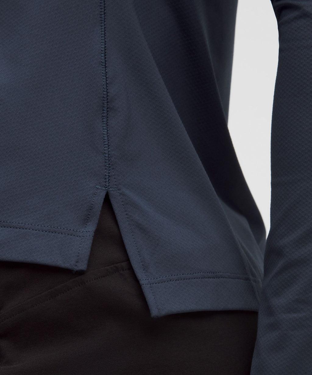 Quick-Dry Long-Sleeve Polo ShirtStraight Hem
