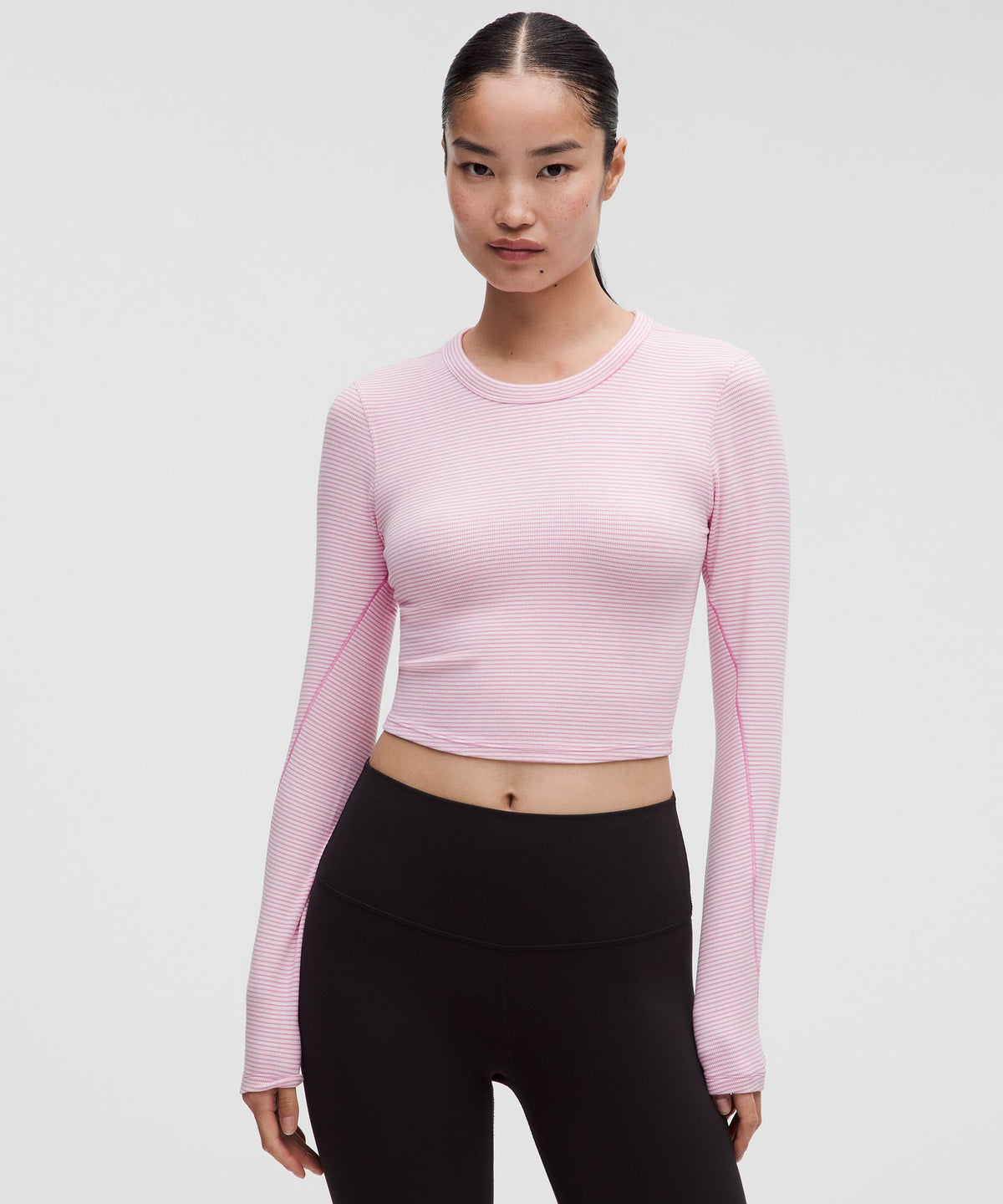 Hold Tight Straight-Hem Cropped Long-Sleeve Shirt