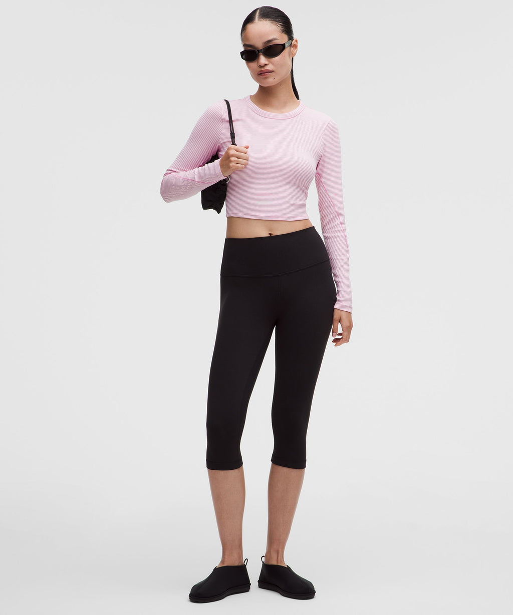 Hold Tight Straight-Hem Cropped Long-Sleeve Shirt