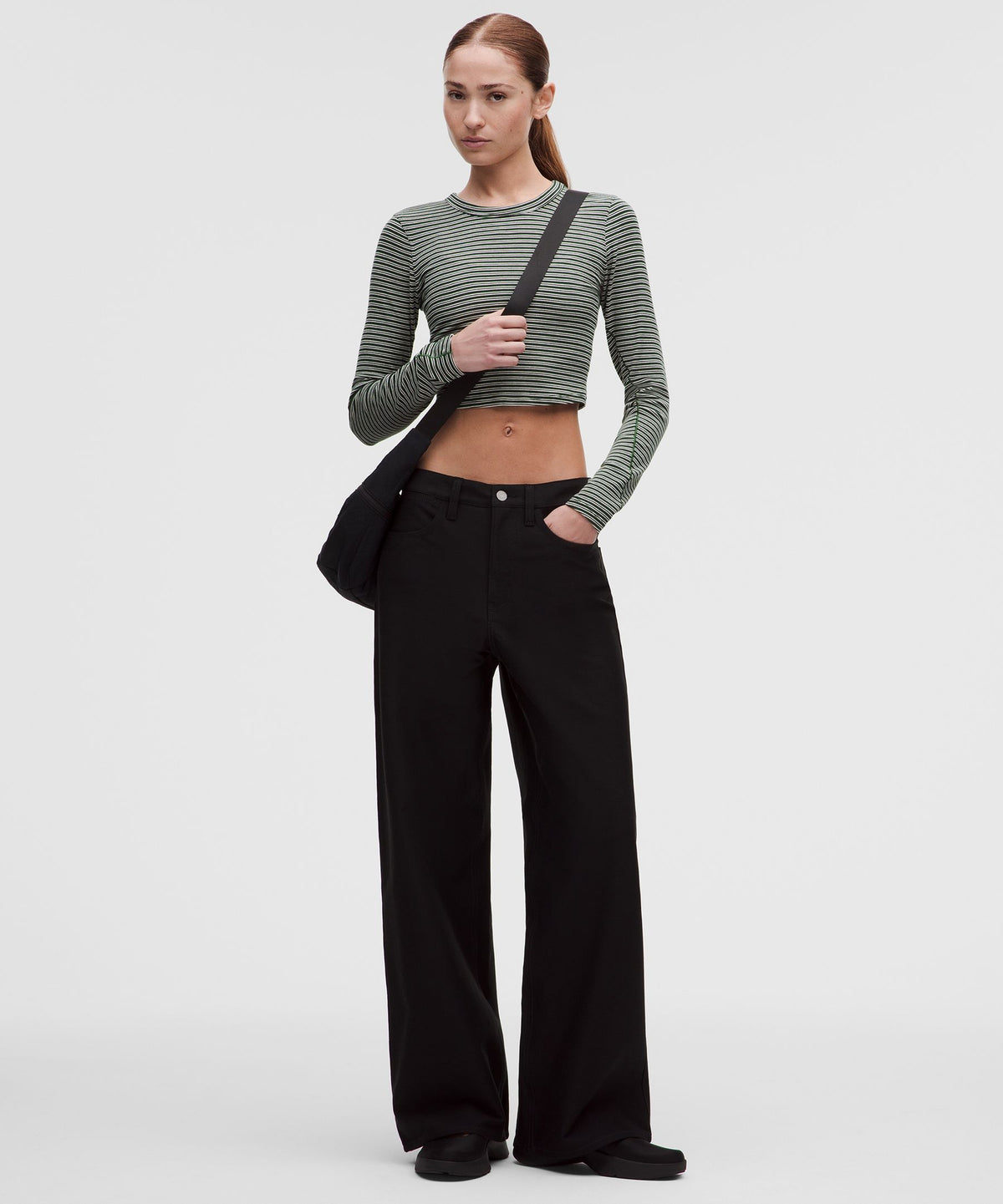 Hold Tight Straight-Hem Cropped Long-Sleeve Shirt