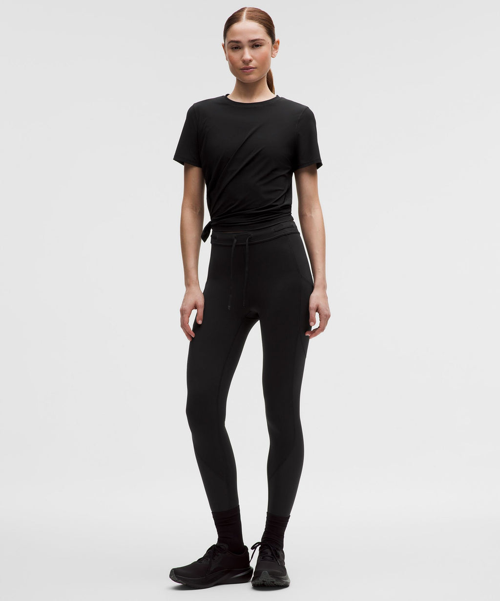 Side-Ruched Running Short-Sleeve Shirt