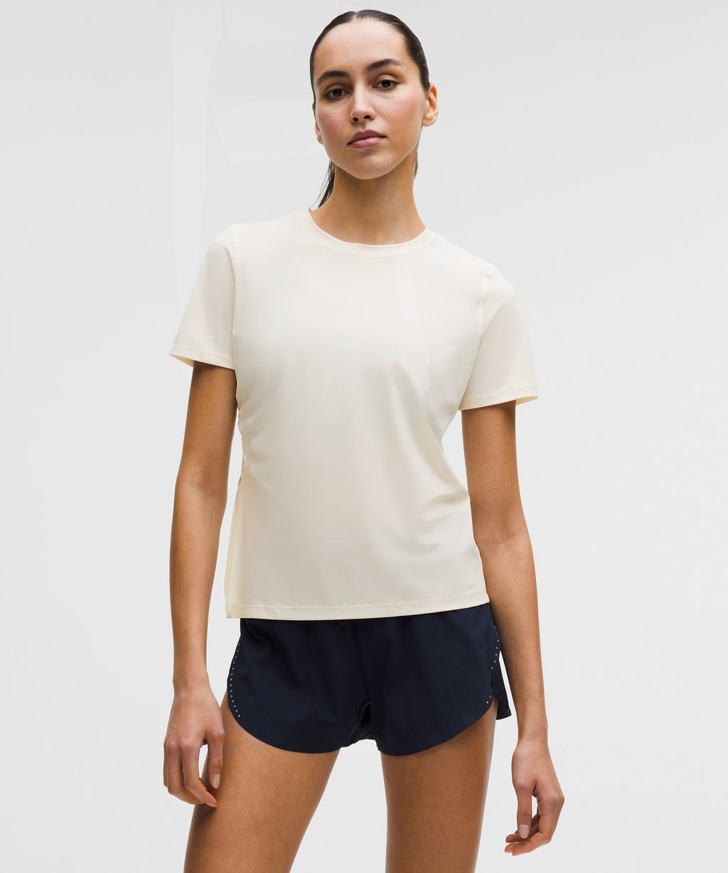 Side-Ruched Running Short-Sleeve Shirt