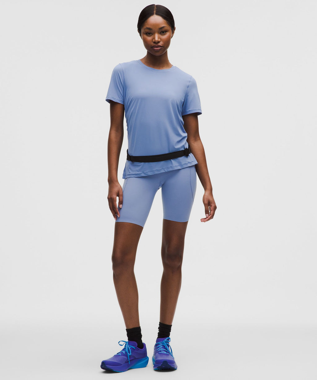 Side-Ruched Running Short-Sleeve Shirt