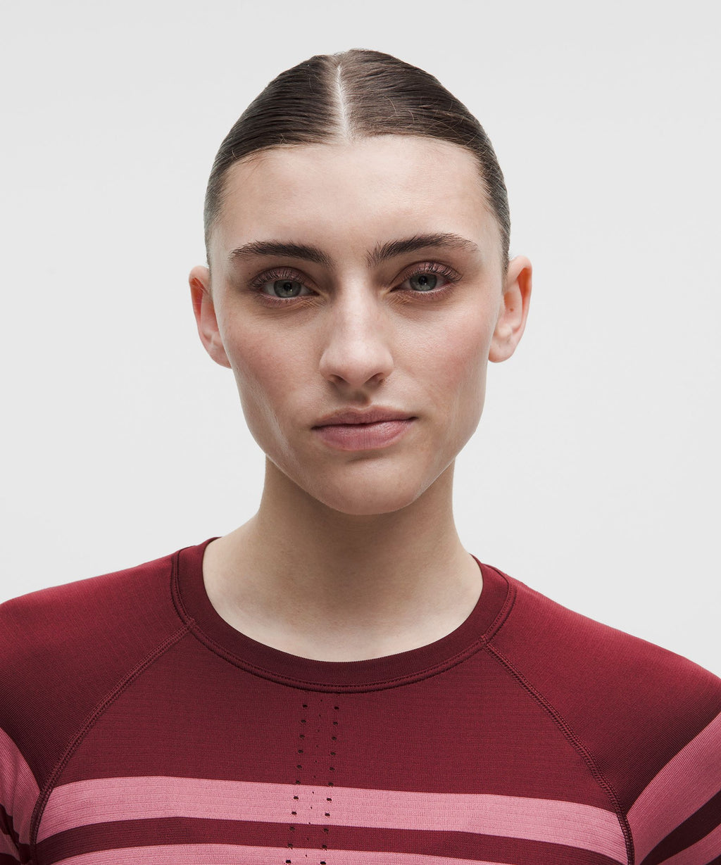 Swiftly Tech Cropped Long-Sleeve Shirt 2.0Stripe