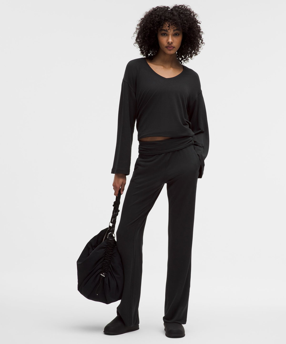 BeCalm V-Neck Bell Sleeve Shirt