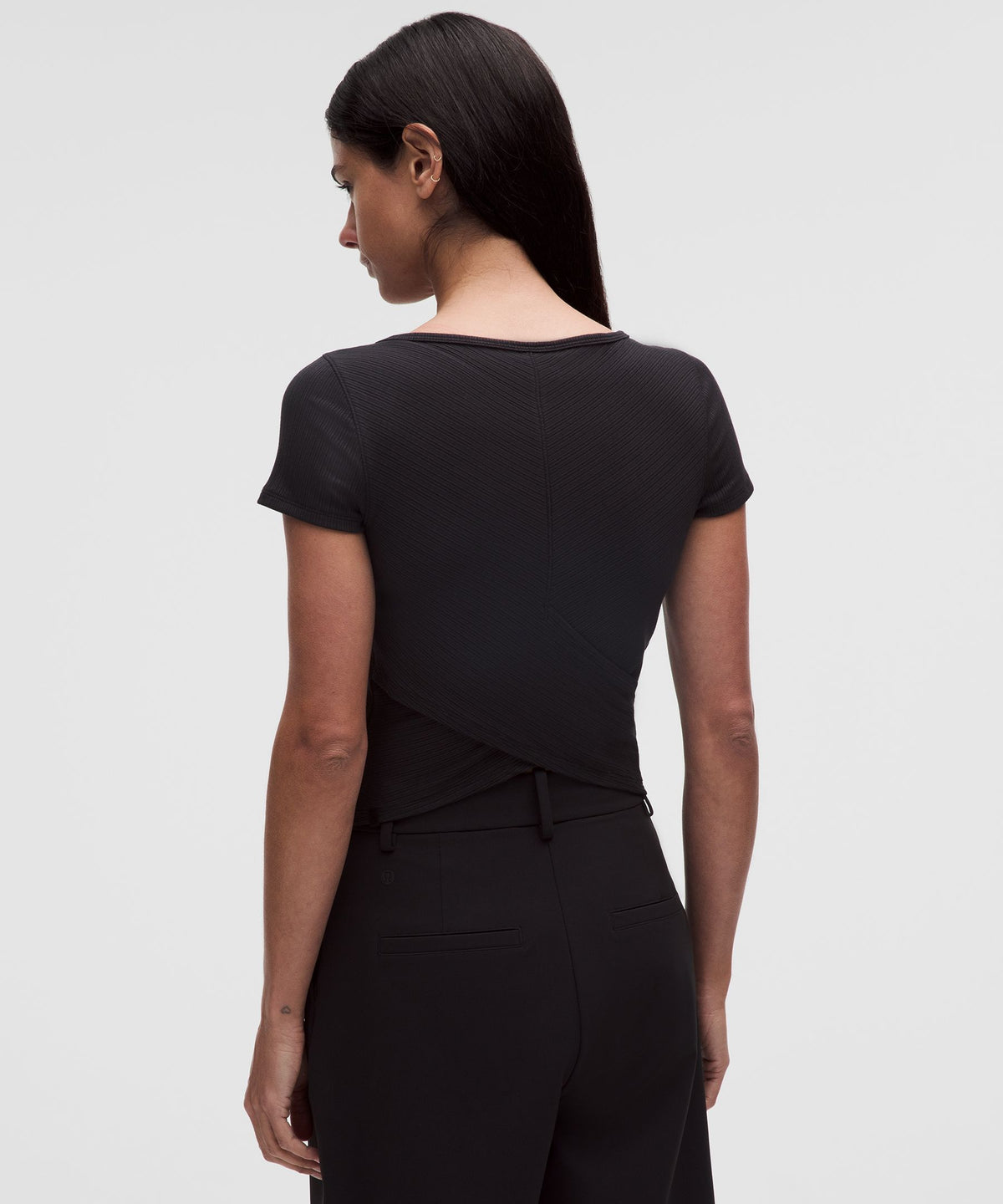 Hold Tight Micro-Rib Cross-Back T-Shirt