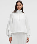 Seersucker WovenAir Funnel-Neck Half Zip