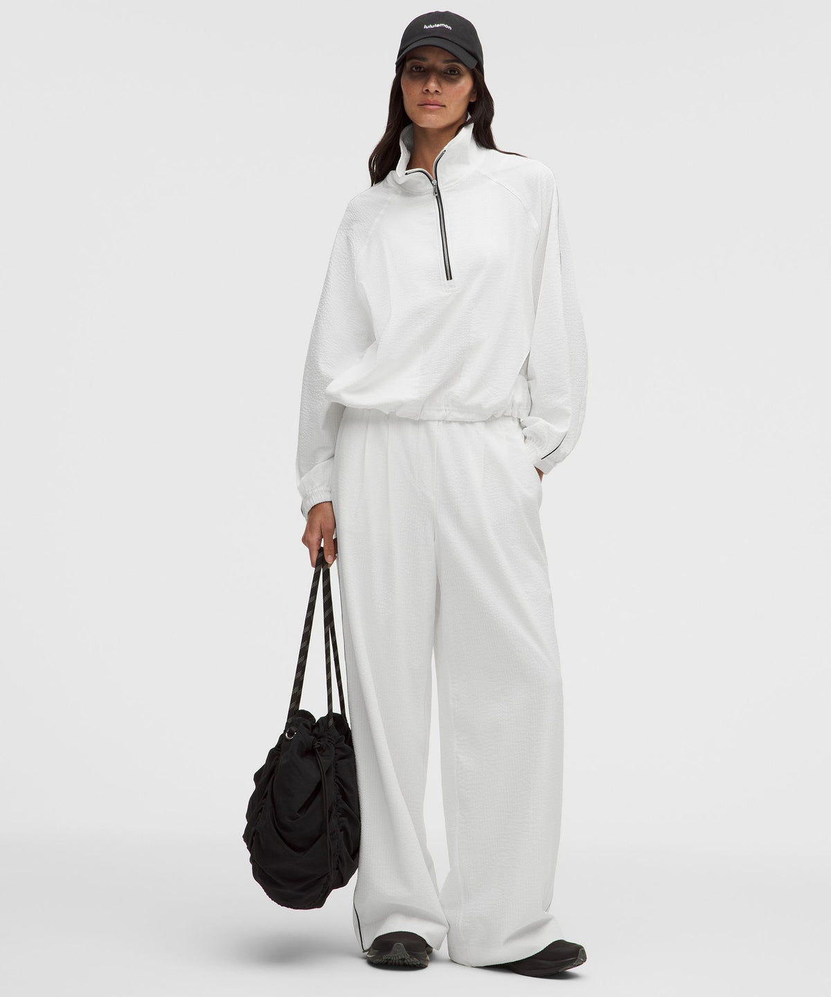 Seersucker WovenAir Funnel-Neck Half Zip