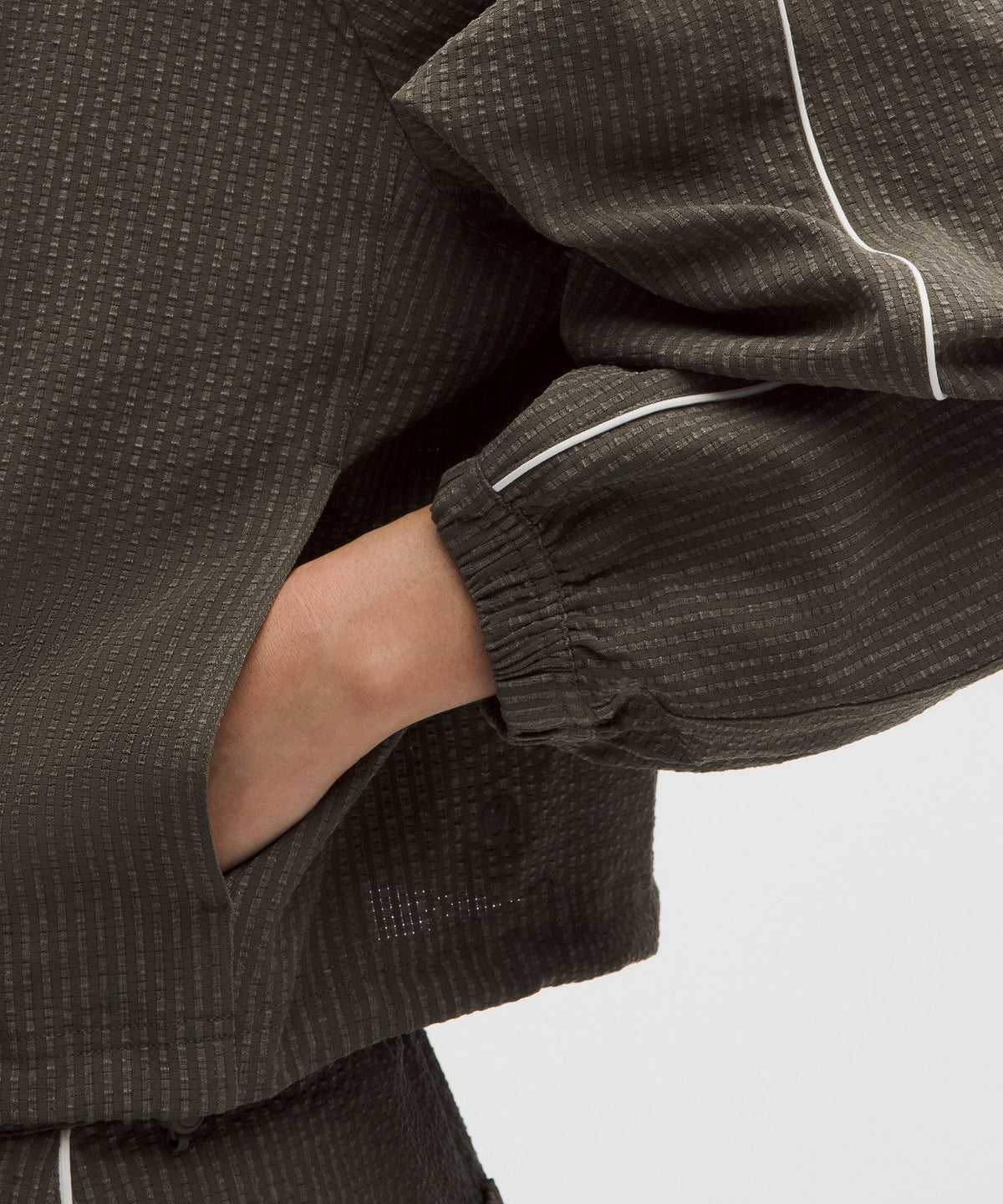 Seersucker WovenAir Funnel-Neck Half Zip