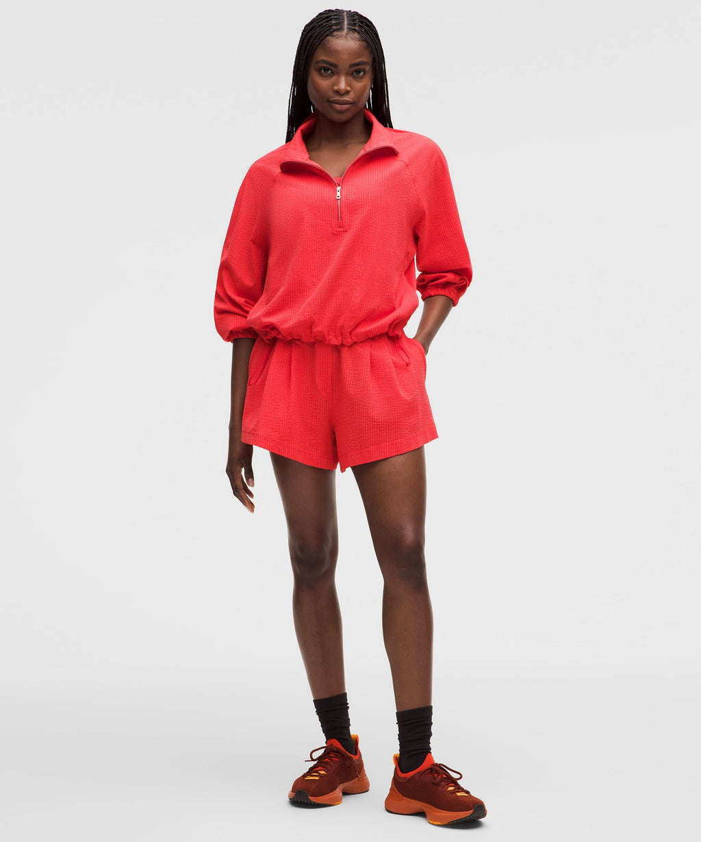 Seersucker WovenAir Funnel-Neck Half Zip