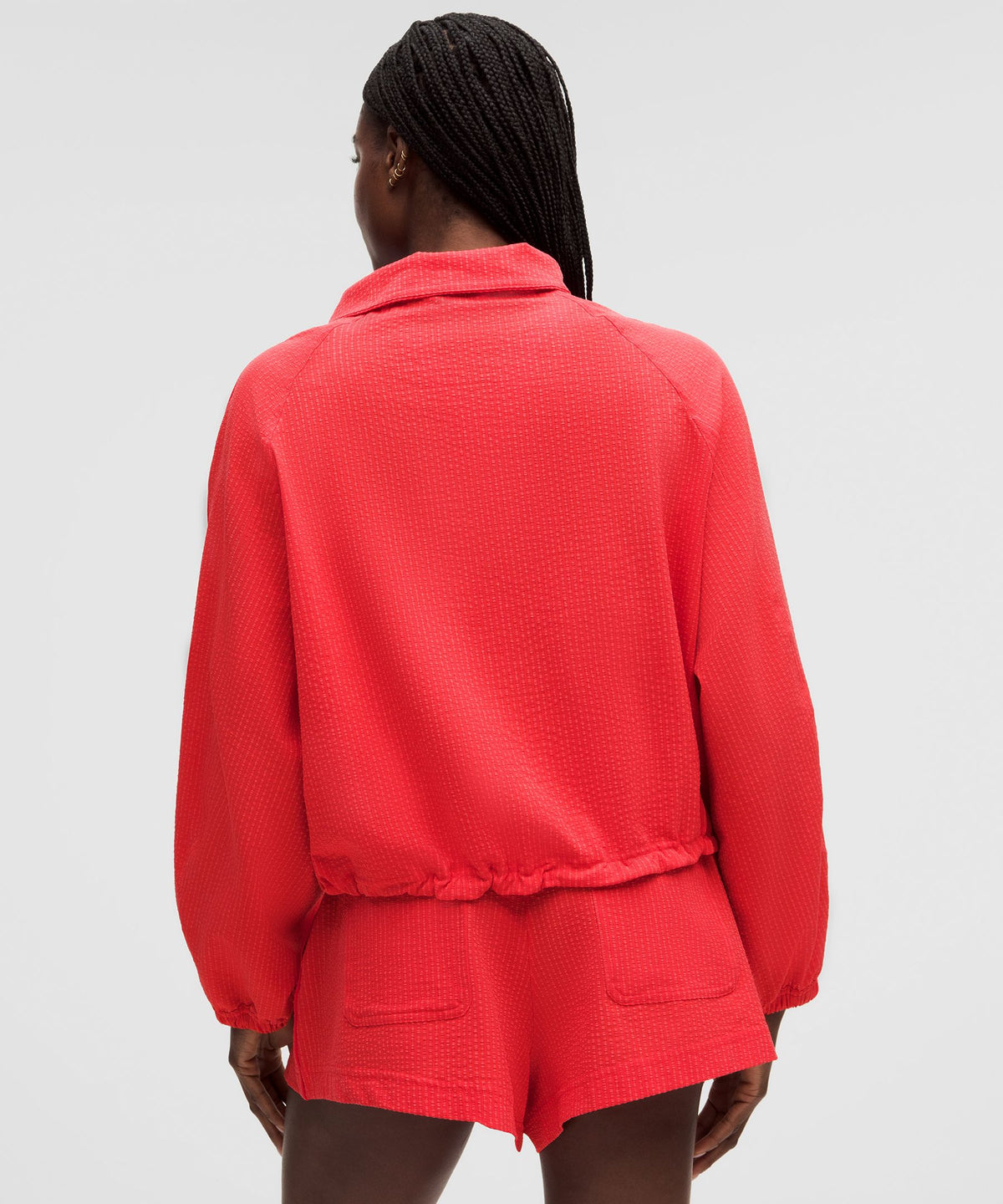 Seersucker WovenAir Funnel-Neck Half Zip