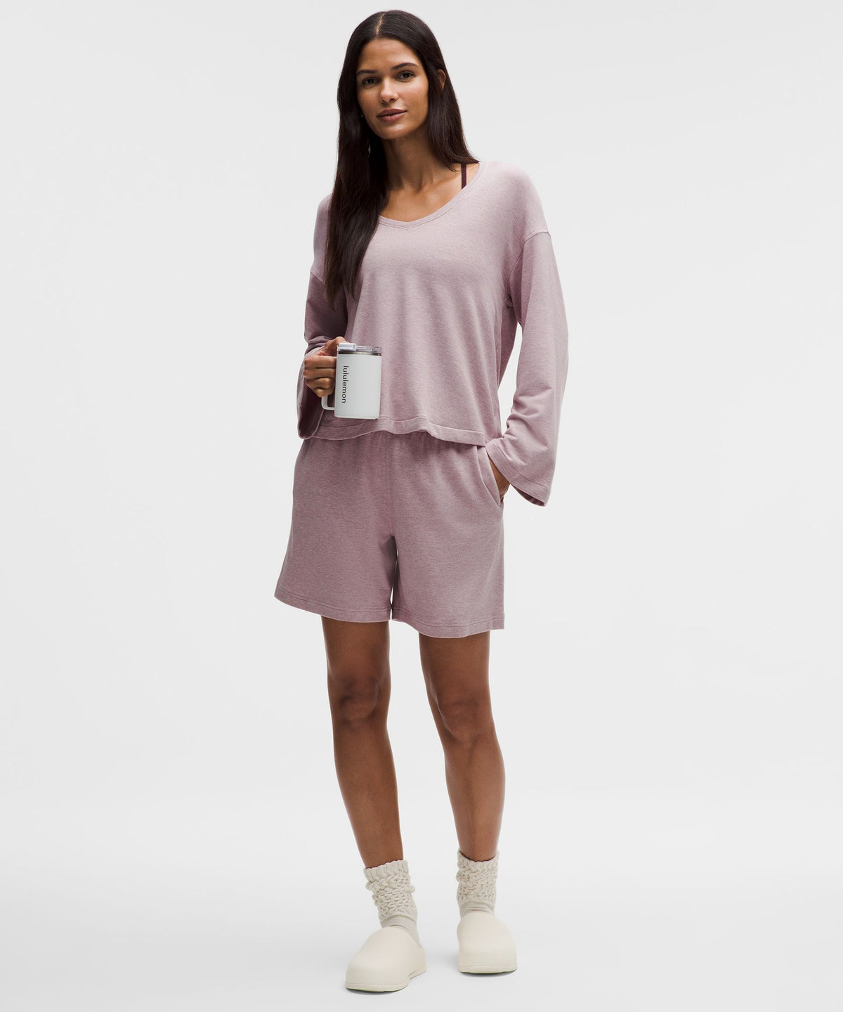 BeCalm V-Neck Bell Sleeve Shirt