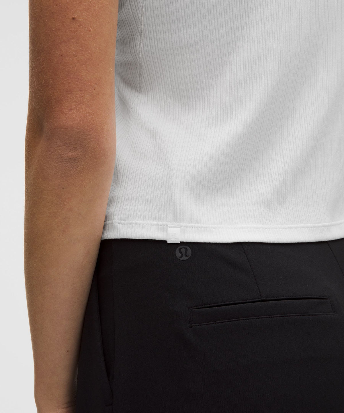 Hold Tight Micro-Rib Straight-Hem T-Shirt