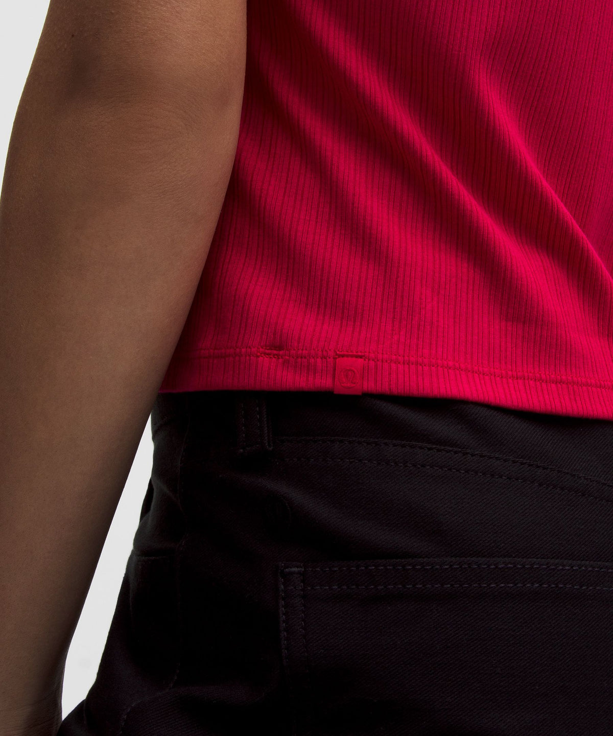 Hold Tight Micro-Rib Straight-Hem T-Shirt