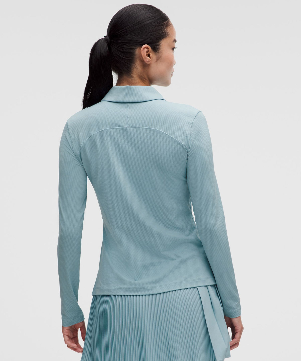 Quick-Dry Long-Sleeve Polo ShirtStraight Hem