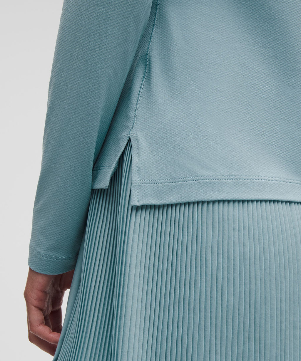 Quick-Dry Long-Sleeve Polo ShirtStraight Hem