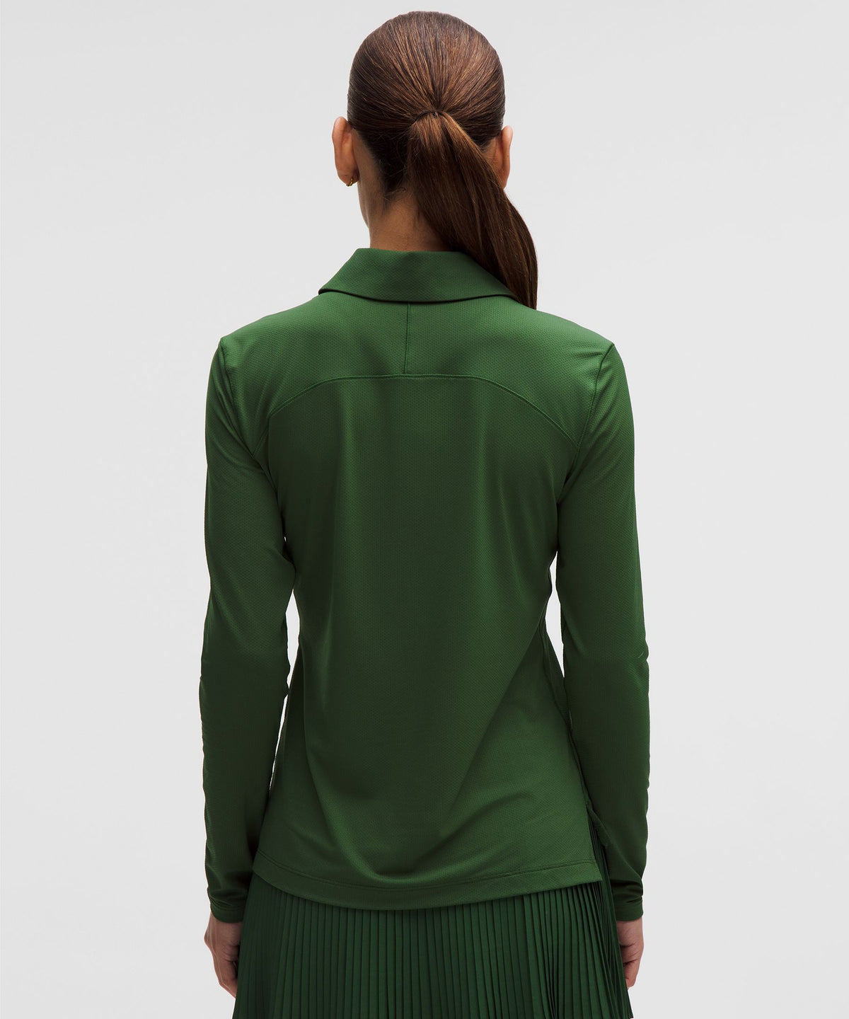 Quick-Dry Long-Sleeve Polo ShirtStraight Hem