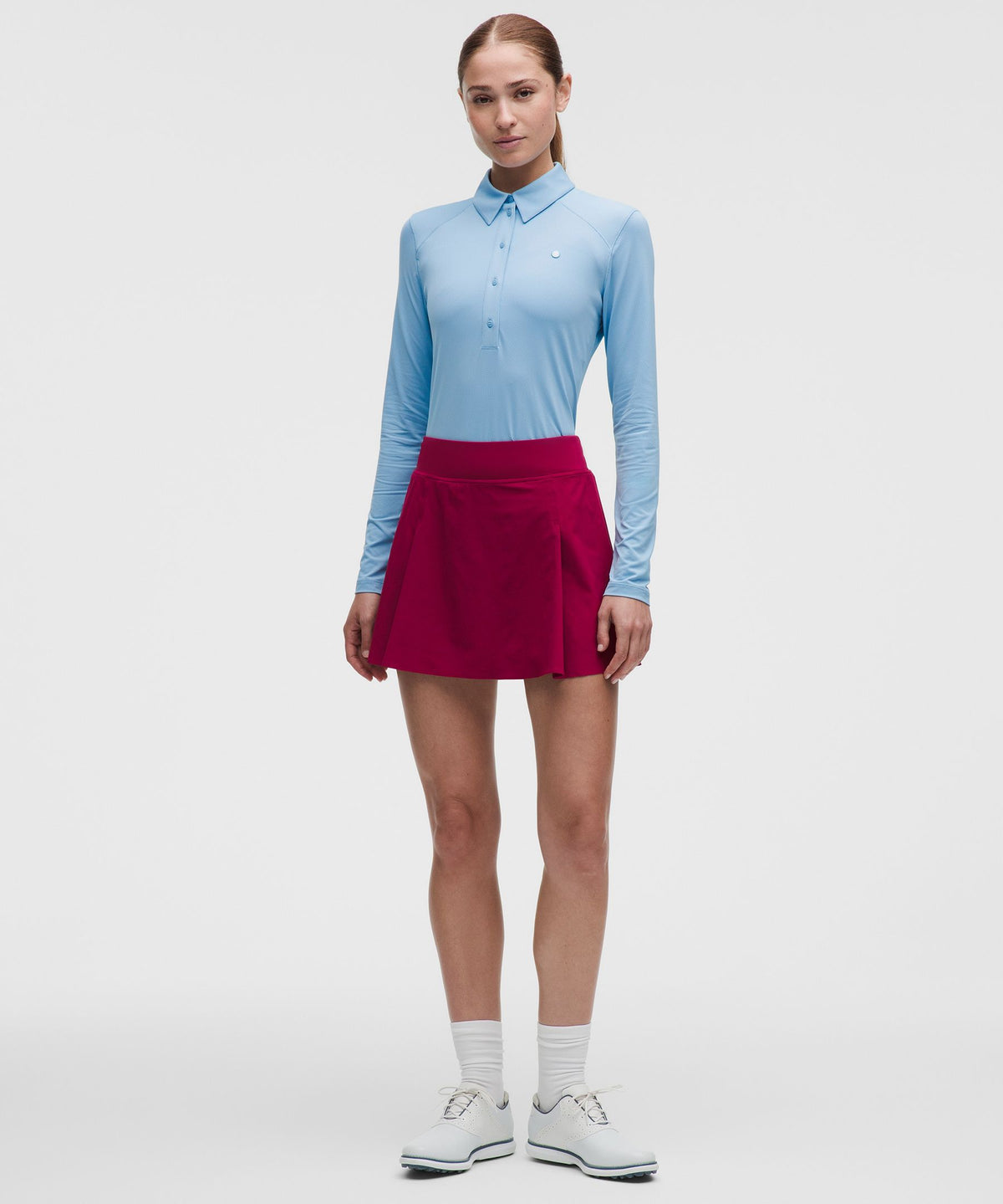 Quick-Dry Long-Sleeve Polo ShirtStraight Hem