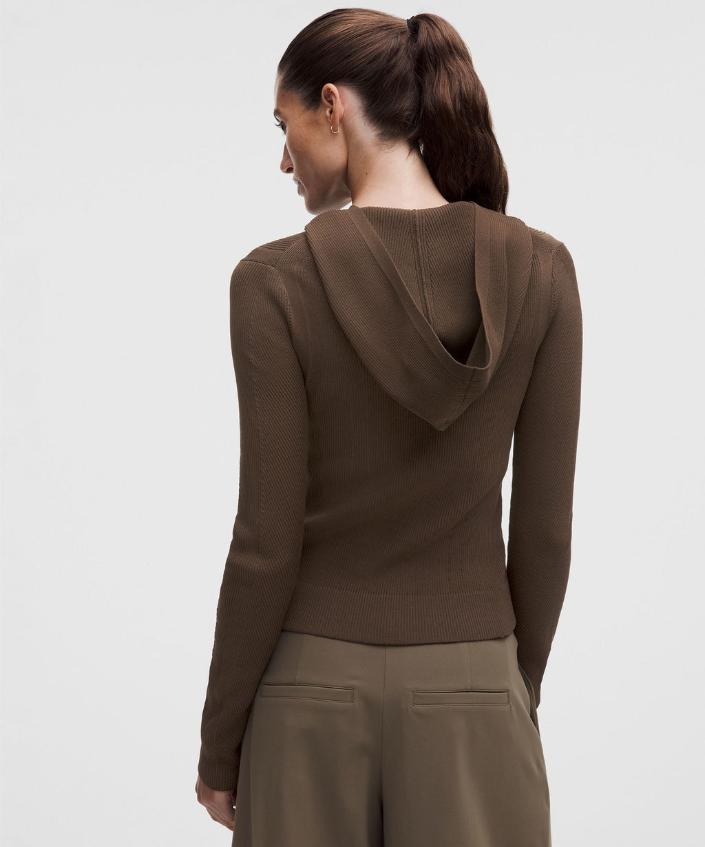 Structured Knit Zip-Up Hoodie