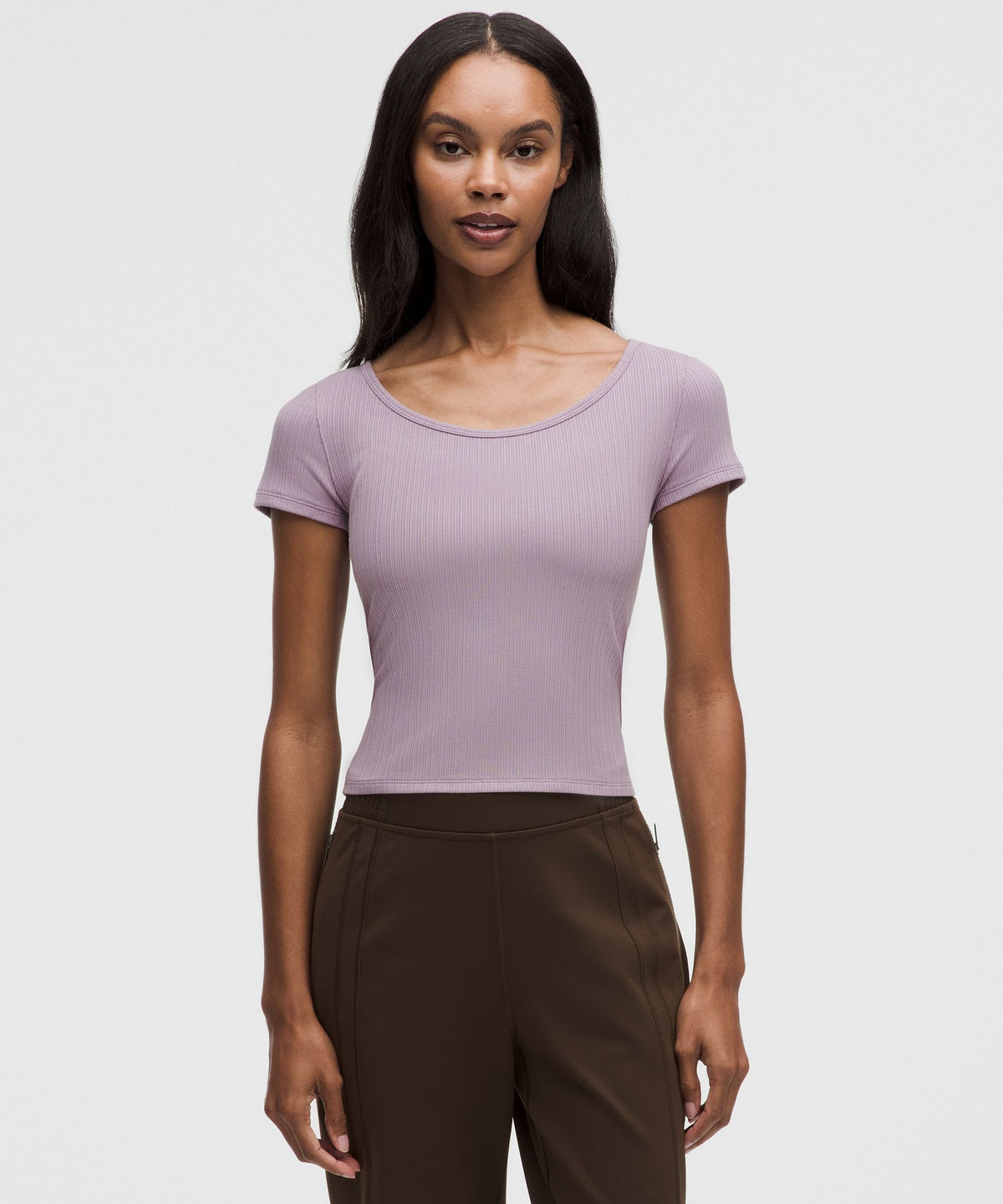 Hold Tight Micro-Rib Cross-Back T-Shirt