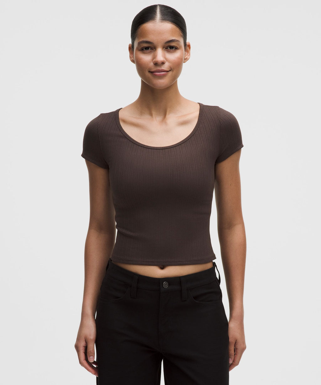 Hold Tight Micro-Rib Cross-Back T-Shirt