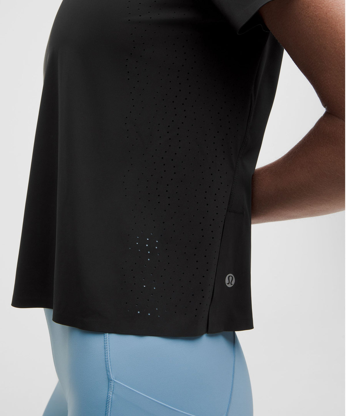 Sleek Perforated Running Short-Sleeve Shirt