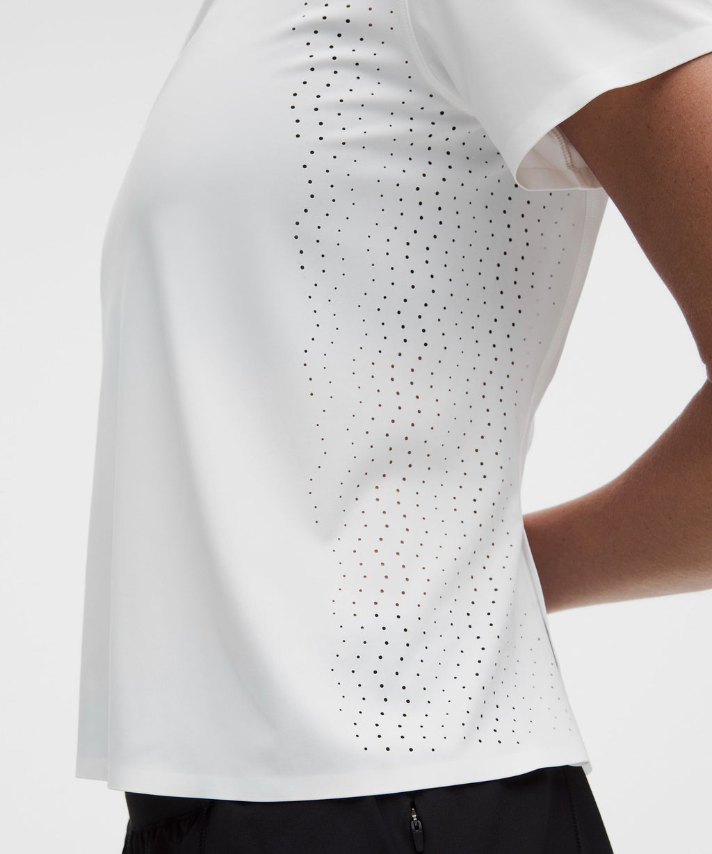 Sleek Perforated Running Short-Sleeve Shirt