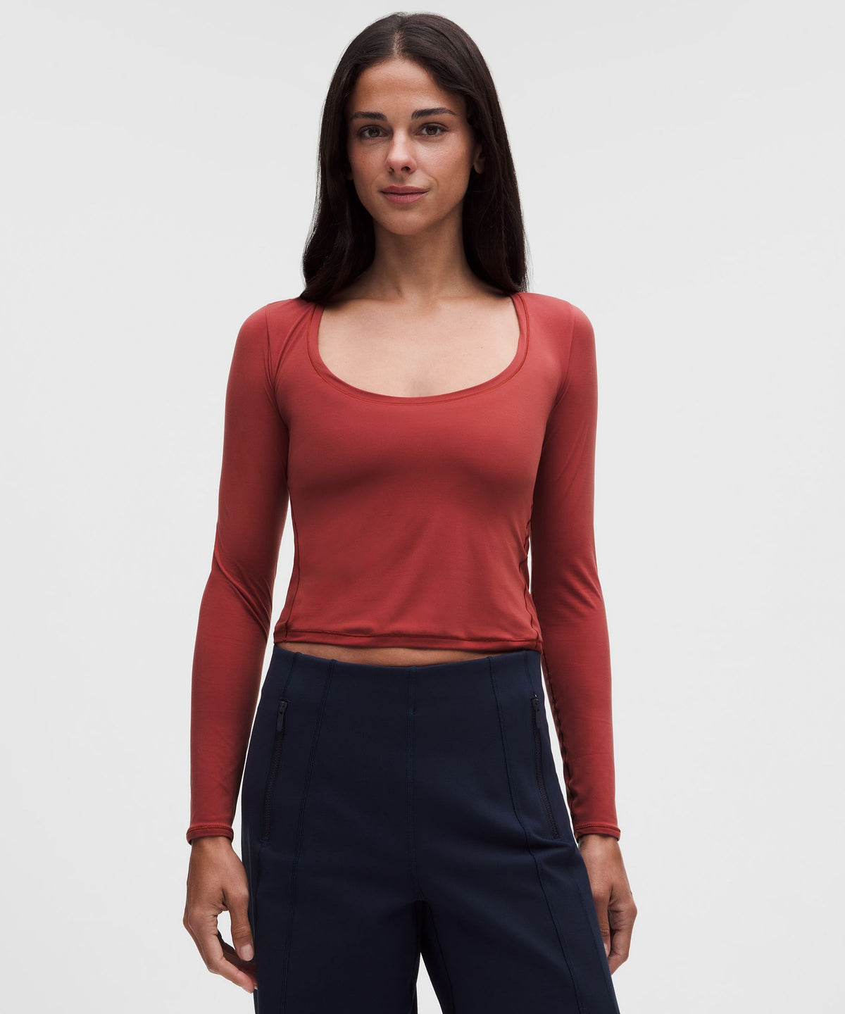 Wundermost Ultra-Soft Nulu Scoopneck Long-Sleeve Shirt