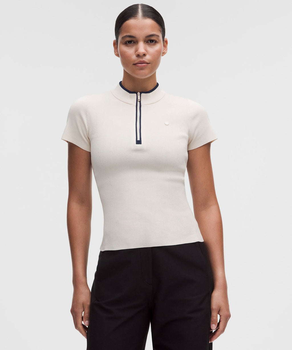 Knit Golf Mockneck Short-Sleeve Shirt
