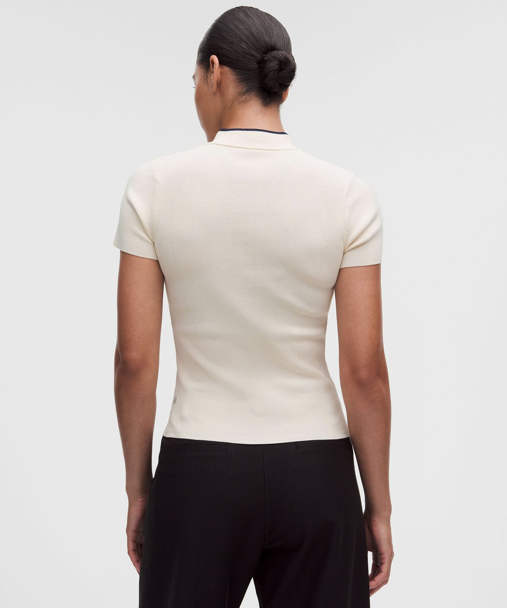 Knit Golf Mockneck Short-Sleeve Shirt