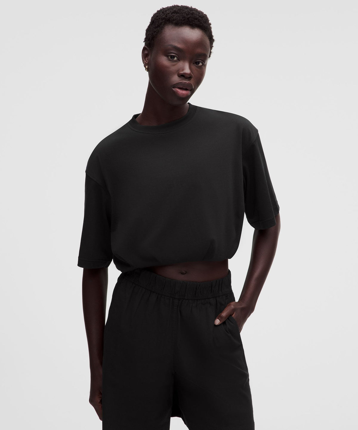 Cotton Jersey Bubble-Hem T-Shirt