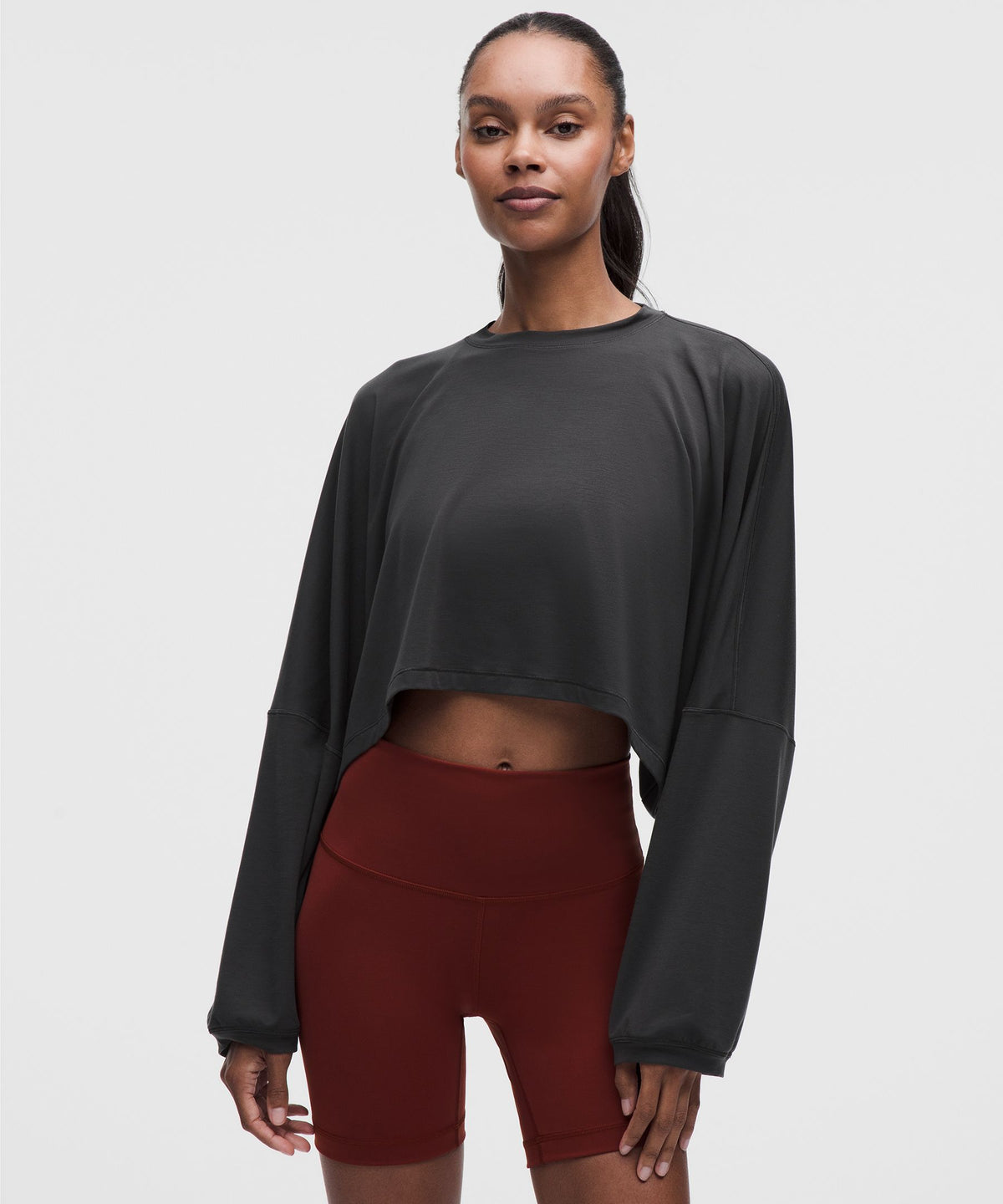 EasySet Relaxed-Fit Cropped Long-Sleeve Shirt