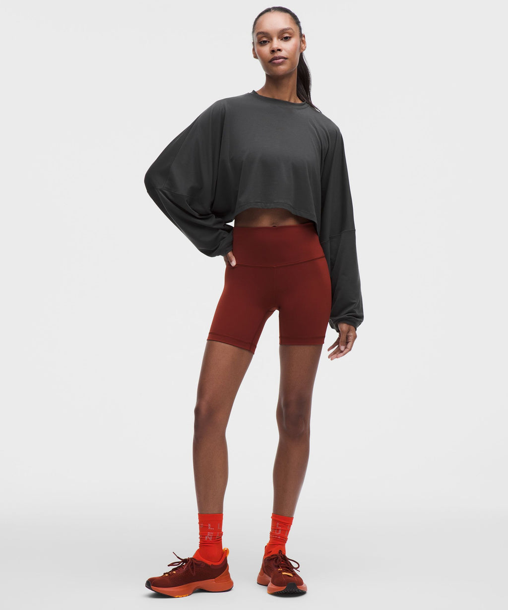 EasySet Relaxed-Fit Cropped Long-Sleeve Shirt