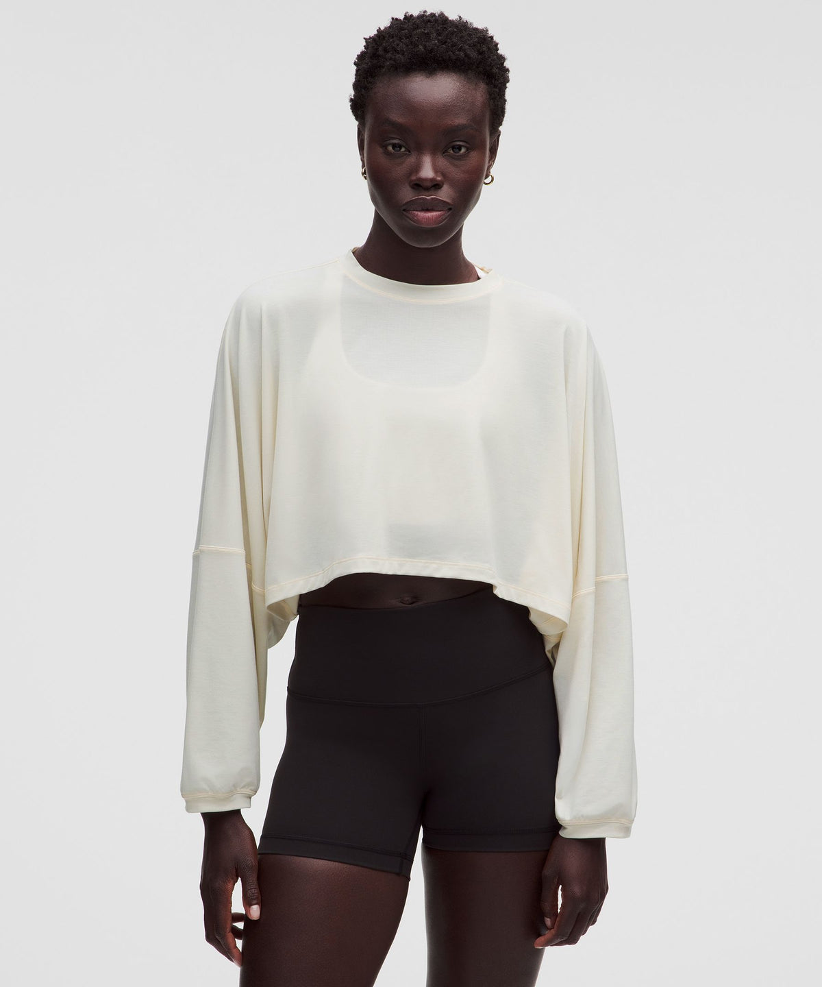 EasySet Relaxed-Fit Cropped Long-Sleeve Shirt