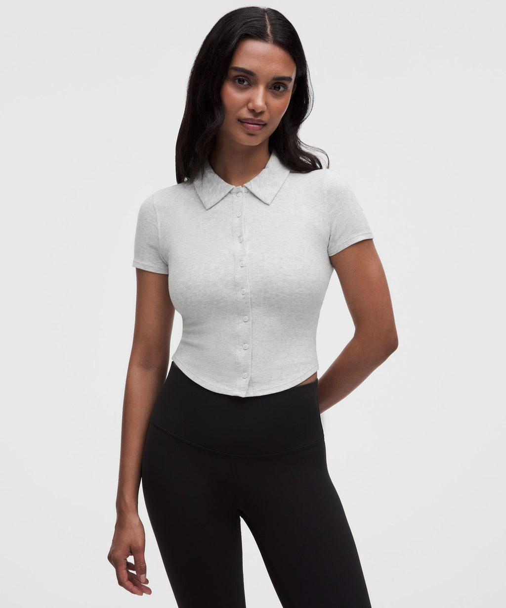 Button-Up Collared Short-Sleeve Shirt