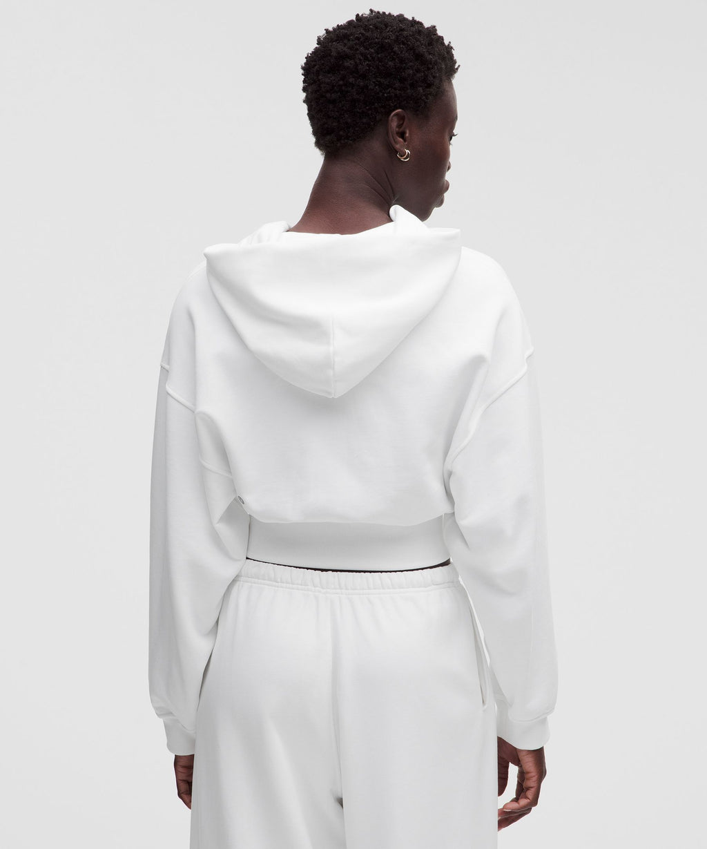 French Terry Cropped Full-Zip Hoodie