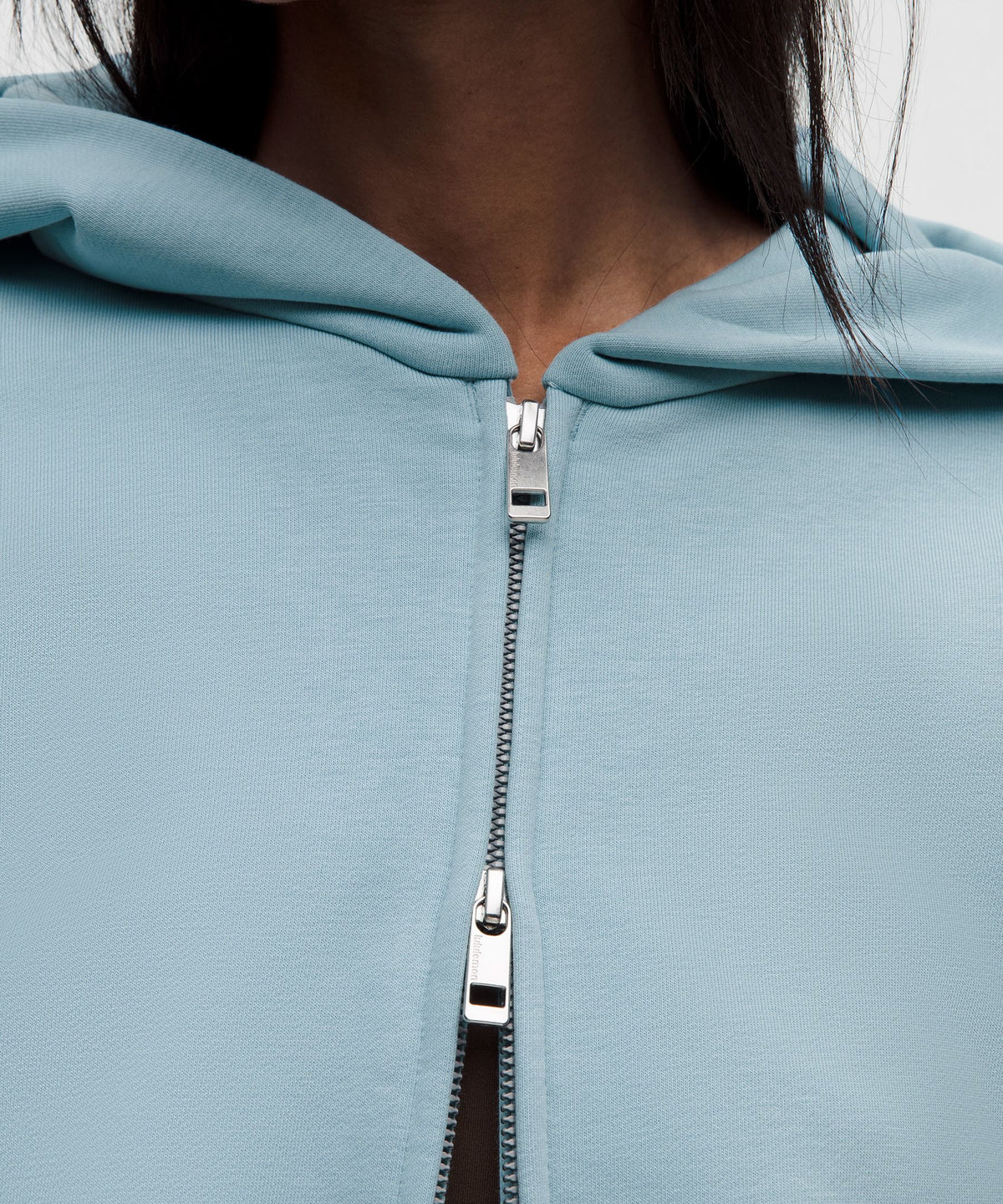 French Terry Cropped Full-Zip Hoodie